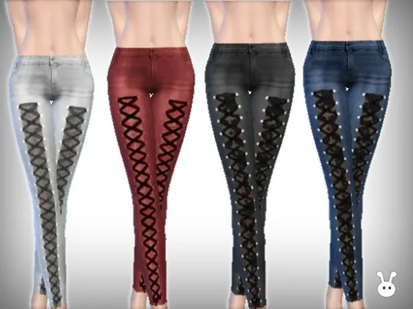 Laced and Torn Jeans - The Sims 4 Custom Content