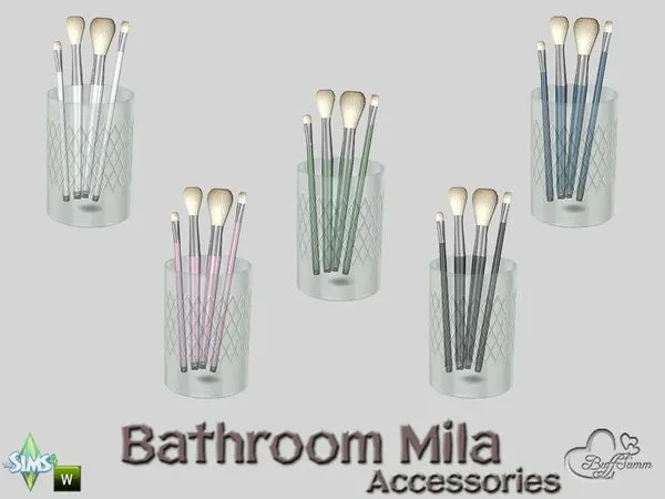 Mila Bath Acc MakeUp Brush - The Sims 4 Custom Content