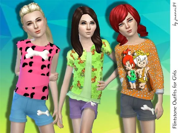 Flintstone Outfits for Girls - The Sims 4 Custom Content
