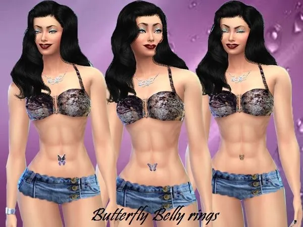 Butterfly belly rings - The Sims 4 Custom Content