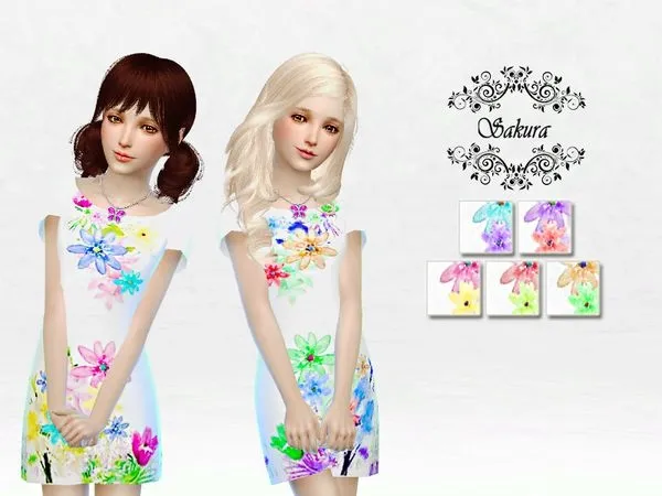 Mini Sexy Pencil Dress in Floral - The Sims 4 Custom Content