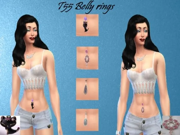 T55 Tatoo Belly rings - The Sims 4 Custom Content