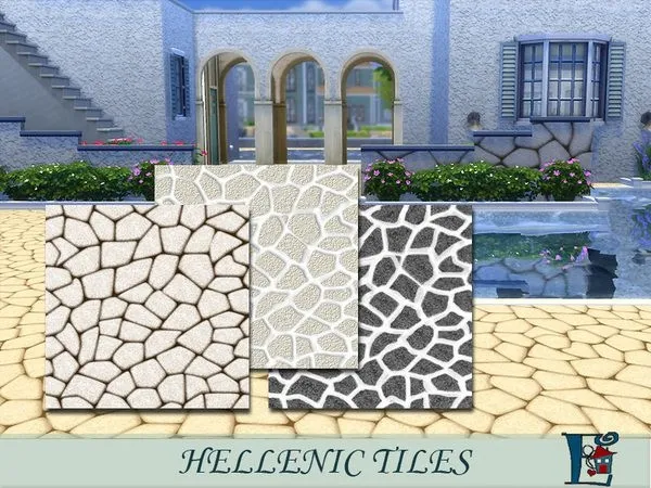 Hellenic tiles by thesimsresource - The Sims 4 Custom Content