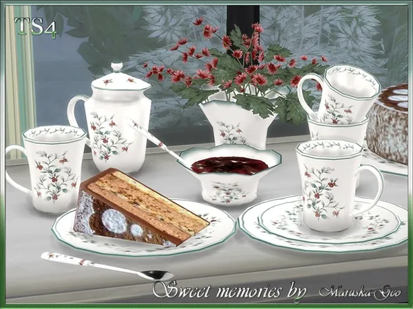 Maruska Geo Tea set Sweet memories by thesimsresource - The Sims 4 Custom Content