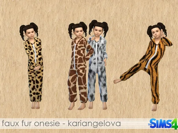 Faux Fur Unisex Onesie - The Sims 4 Custom Content