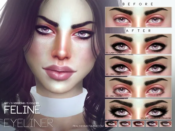 Feline Eyeliner N57 - The Sims 4 Custom Content