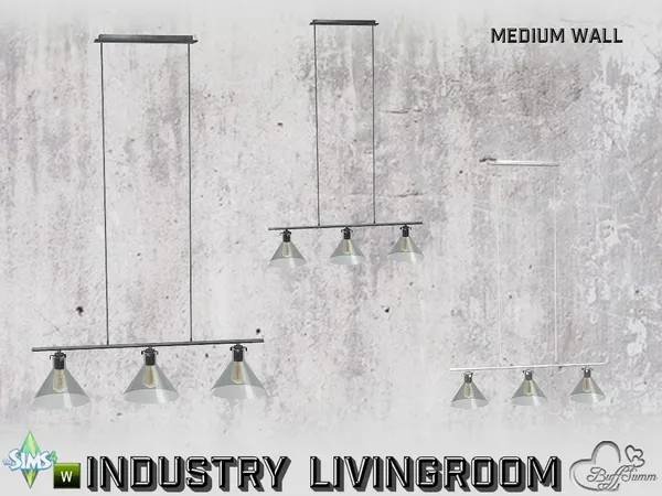 Livingroom Industry Ceilinglight (Medium Wall) by thesimsresource - The Sims 4 Custom Content