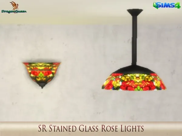 Alpha SR Stained Glass Rose Lights - The Sims 4 Custom Content