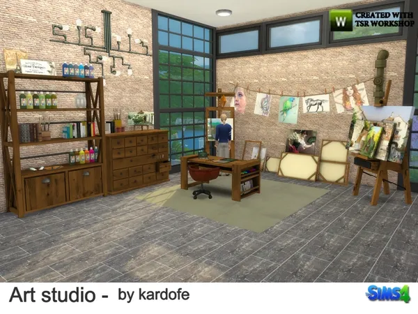 Alpha kardofe Art studio - The Sims 4 Custom Content