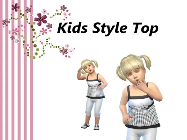Maxis Match Toddler Party Bow Top - The Sims 4 Custom Content