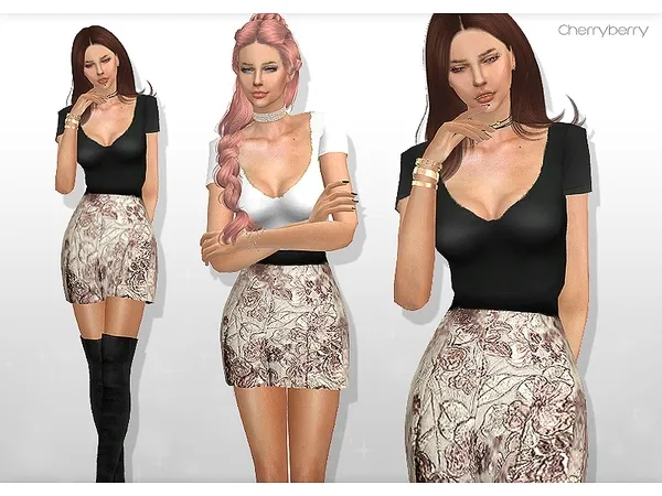 Alpha Slow down Party dress - The Sims 4 Custom Content