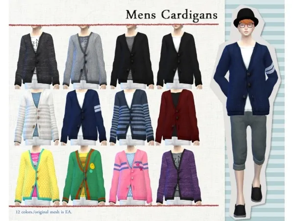 Alpha Mens Cardigans - The Sims 4 Custom Content