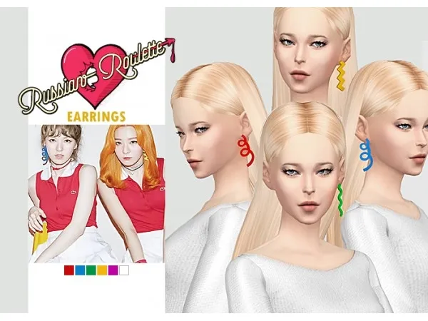 Alpha Russian Roulette Earrings - The Sims 4 Custom Content