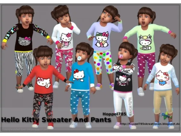 Alpha Hello Kitty Sweater And Pants by Hoppel785 - The Sims 4 Custom Content
