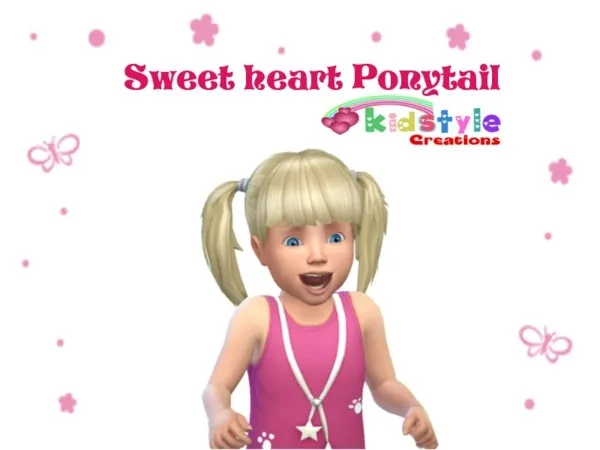 Maxis Match Sweet Heart Ponytail - The Sims 4 Custom Content