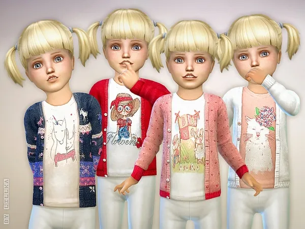 Alpha Cardigan for Toddler Girls P01 - The Sims 4 Custom Content