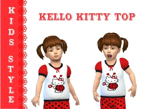 Alpha Hello Kitty Top - The Sims 4 Custom Content