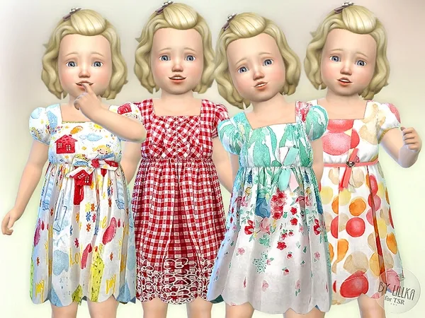 Alpha Birthday Party Toddler Dress - The Sims 4 Custom Content