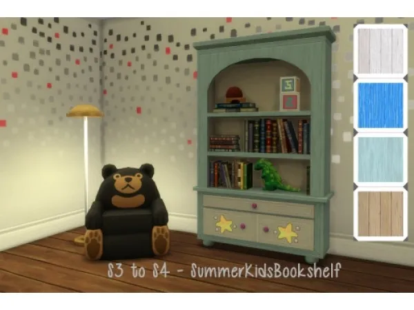 Alpha Summer Kids Bookshelf - The Sims 4 Custom Content