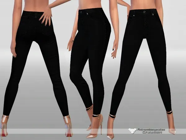Alpha Skinny Black Jeans - The Sims 4 Custom Content