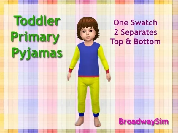 Alpha Toddler Pyjamas Primary Colors - The Sims 4 Custom Content