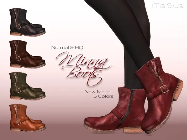 Alpha Minna Boots Normal HQ - The Sims 4 Custom Content