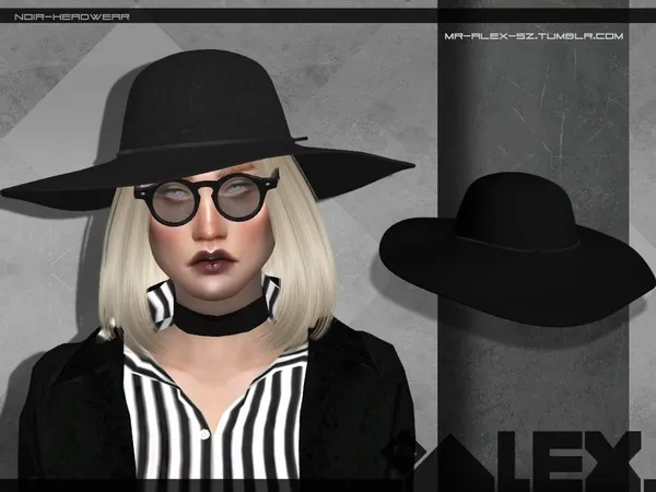Alpha Noir headwear - The Sims 4 Custom Content