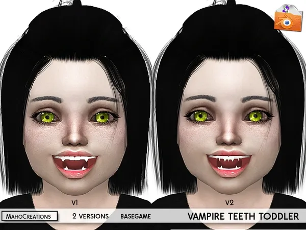 Alpha Vampire Teeth Toddlers - The Sims 4 Custom Content