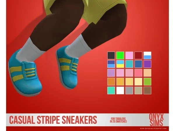 Alpha Casual Stripe Sneakers for Toddlers - The Sims 4 Custom Content