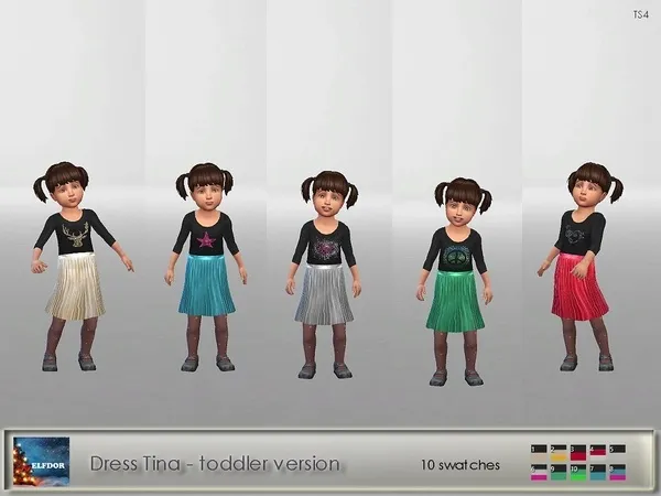 Alpha Dress Tina Toddler version - The Sims 4 Custom Content