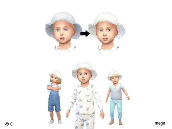 Alpha [megu] knitted sun hats for toddler - The Sims 4 Custom Content