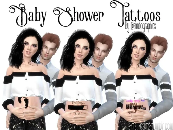 Mix Baby Shower Tattoos - The Sims 4 Custom Content