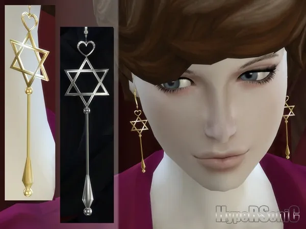 Alpha Magic Wand Earrings - The Sims 4 Custom Content