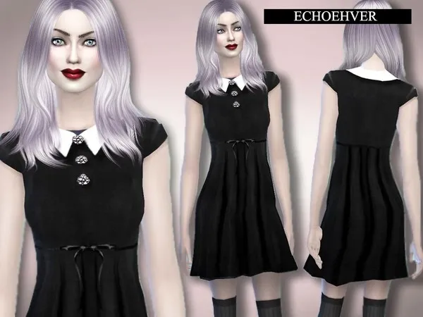 Alpha Echoehver Vampire Doll Dress - The Sims 4 Custom Content