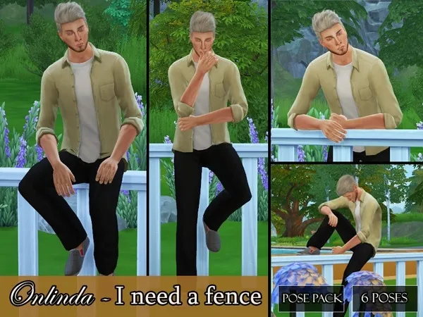 Alpha I Need A Fence Pose Pack - The Sims 4 Custom Content