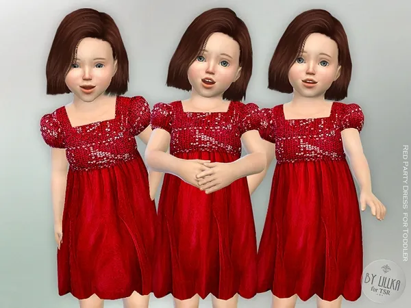 Alpha Red Party Dress for Toddler - The Sims 4 Custom Content