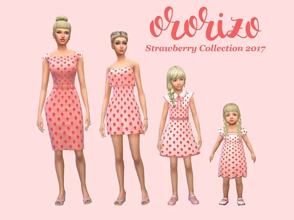 Alpha Strawberry Dress Collection 2017 - The Sims 4 Custom Content