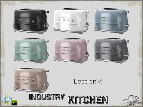 Kitchen Industry Toaster 'SMEG' - The Sims 4 Custom Content