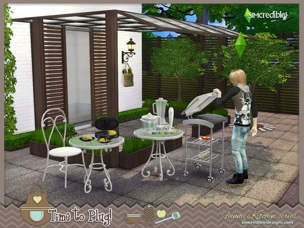 Alpha Funny kitchen series Time to Plug - The Sims 4 Custom Content