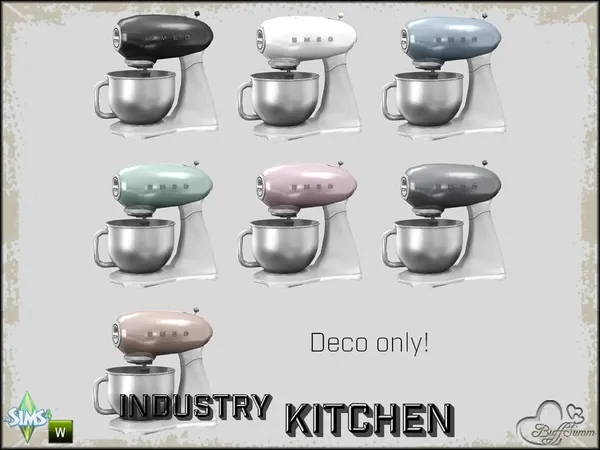 Kitchen Industry Food Processor 'SMEG' - The Sims 4 Custom Content