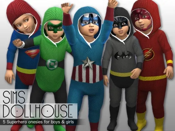 Alpha Superhero Onesies and Masks for - The Sims 4 Custom Content