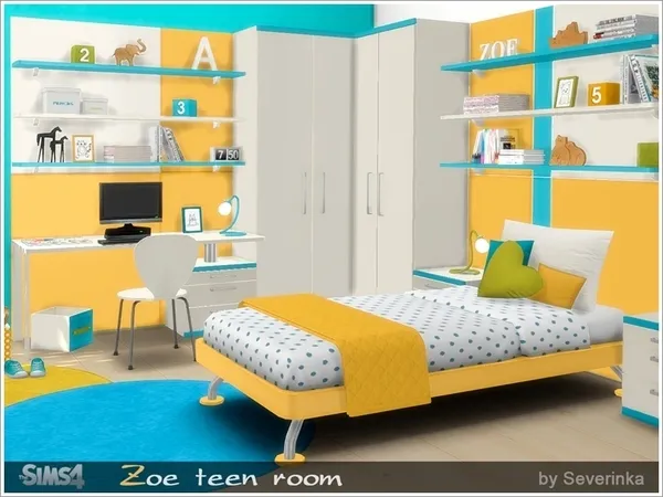 Alpha Zoe teen room furniture - The Sims 4 Custom Content