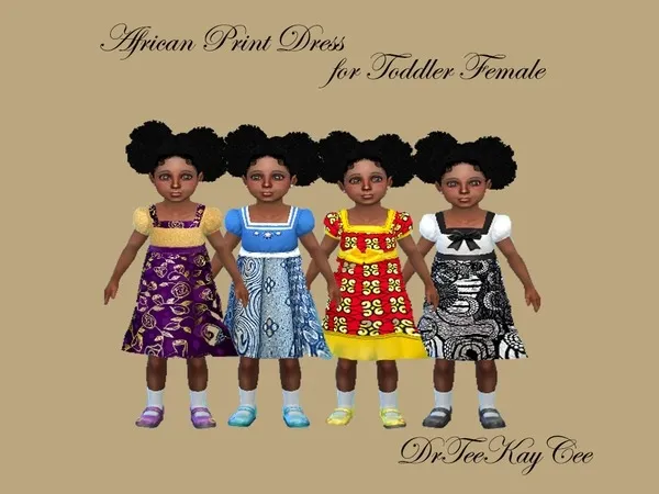 Alpha African Print Dress - The Sims 4 Custom Content