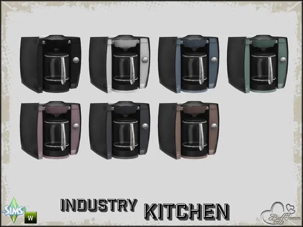 Kitchen Industry Coffee Machine (working) - The Sims 4 Custom Content