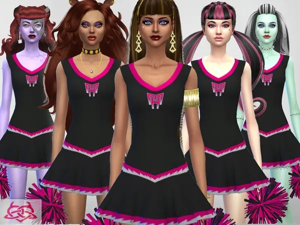 Alpha Monster High cheerleader Set - The Sims 4 Custom Content