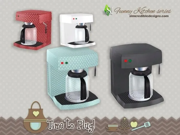 Funny kitchen Time to Plug espresso coffee machine - The Sims 4 Custom Content