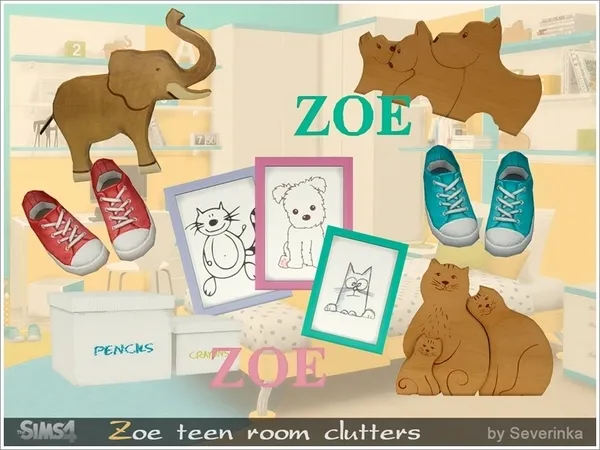 Alpha Zoe teen room clutters - The Sims 4 Custom Content
