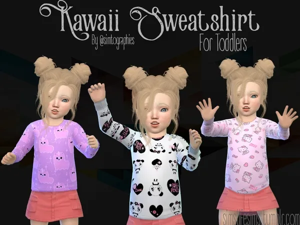 Alpha Kawaii Sweatshirt - The Sims 4 Custom Content