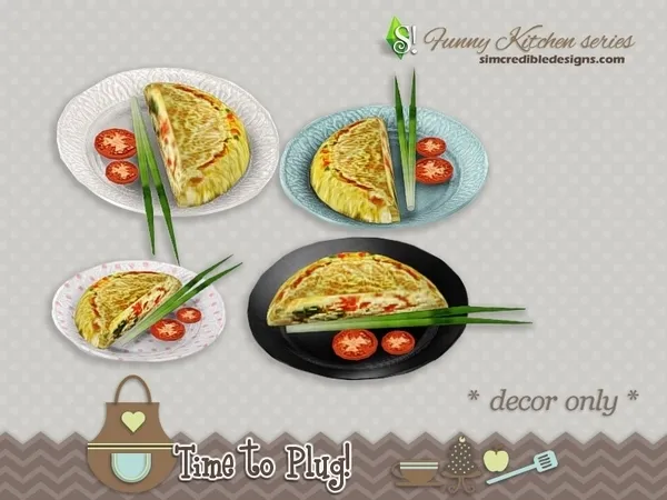 Funny kitchen Time to Plug Extra Omelet by thesimsresource - The Sims 4 Custom Content