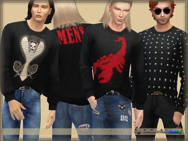 Alpha Sweater Mens - The Sims 4 Custom Content